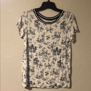 Vintage print, crew neck tee shirt